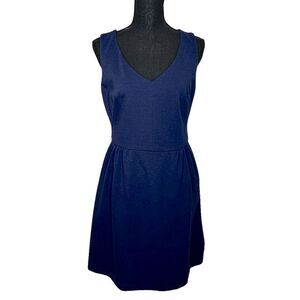 BODEN Blue Zip Back Sheath Dress Sleeveless Size 10